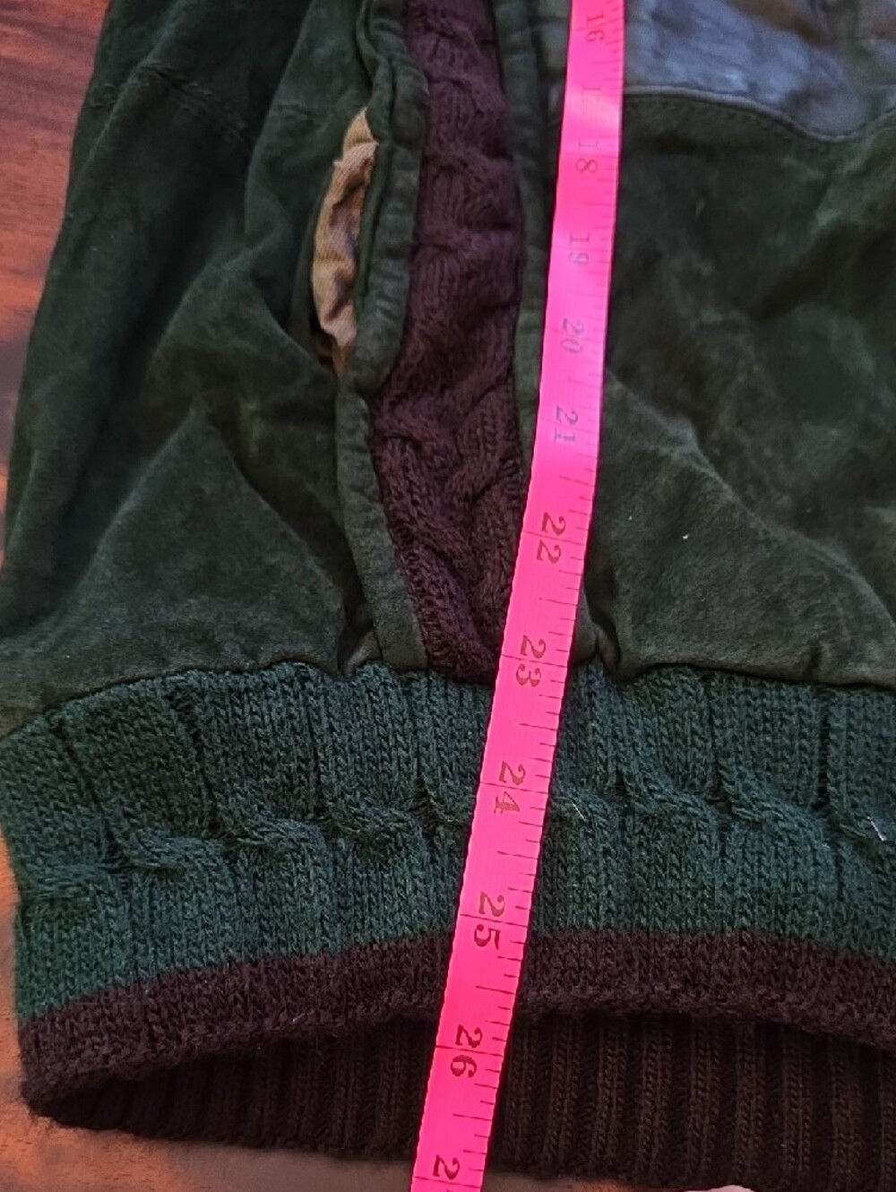 Saxony *Vintage* Green Leather & Knit Bomber Jacket✨️COOGI VIBES✨️ - Picture 13 of 13